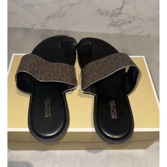 Women Michael Kors August Toe Ring Slide Sandals Size 7.5 $110 Retail - Picture 8 of 12